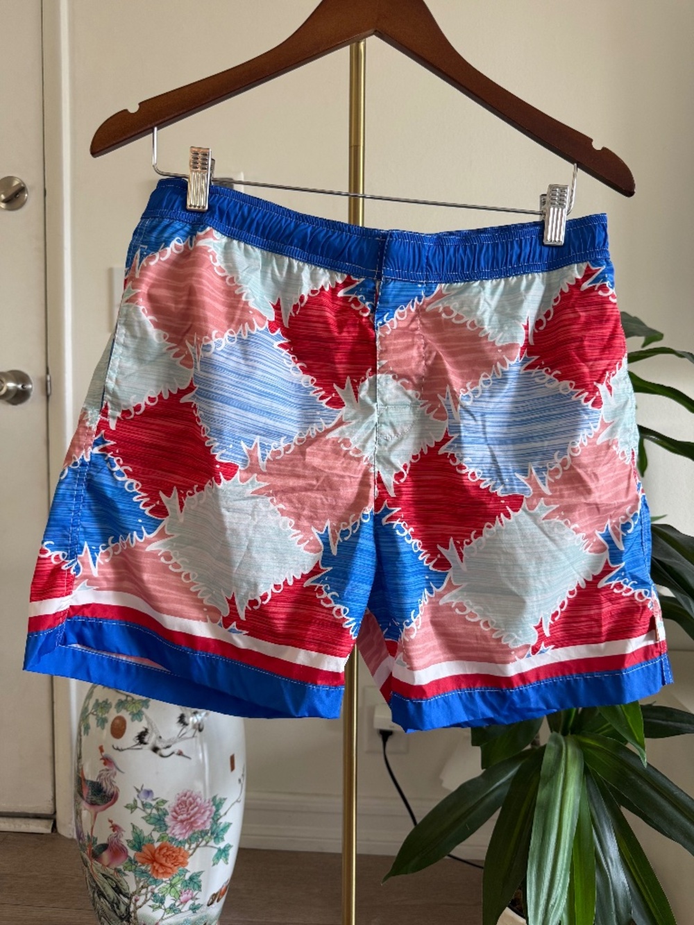 Missoni Logo Print Swim Trunks | Red White Blue | Small